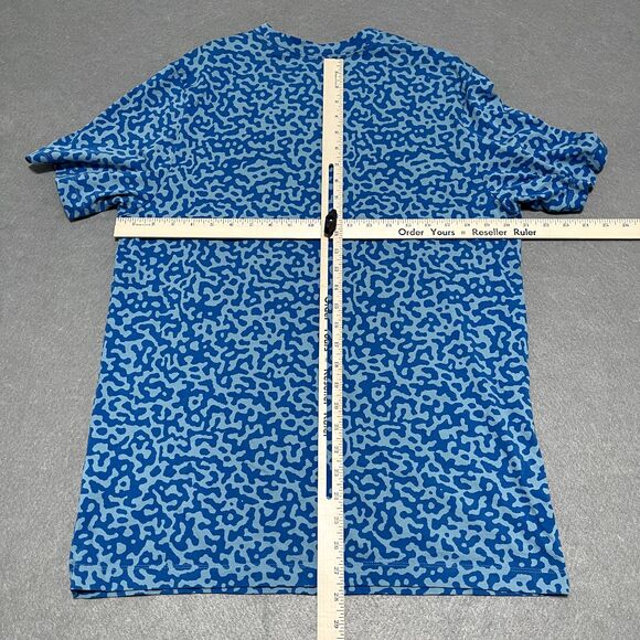 Nike Shirt Mens Large Cerulean Blue Contrast Just Do It Plaque Orange Geometric - Picture 7 of 10